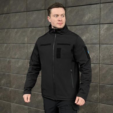 Куртка Pobedov Shadow Softshell з липучками + Подарунок Шеврон чорна розмір S pobOWku2777babls-S фото
