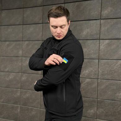 Куртка Pobedov Shadow Softshell з липучками + Подарунок Шеврон чорна розмір S pobOWku2777babls-S фото