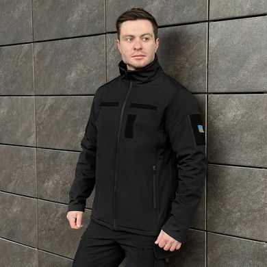 Куртка Pobedov Shadow Softshell з липучками + Подарунок Шеврон чорна розмір S pobOWku2777babls-S фото