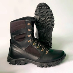 Утеплені Берці з натуральної шкіри / Зимові черевики з хутряною підкладкою у чорному кольорі розмір 38 80014bls-38 фото