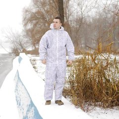 Чоловічий водонепроникний Костюм з чохлом / Щільний дощовий Комплект Куртка + Штани білий камуфляж розмір S/M 10102bls-S/M фото
