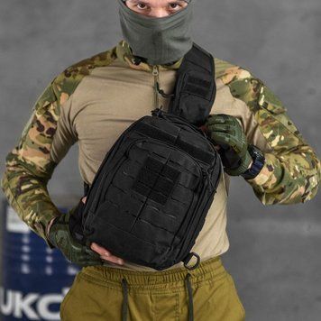 Нагрудна сумка Silver Knight 8 л Oxford чорна 28х25х12 см buy15862bls фото