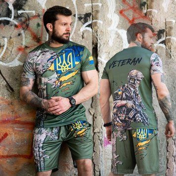 Тактичний комплект Sabotage Triod Футболка + Шорти зелений розмір 4XL buy92744bls-4XL фото