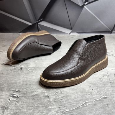 Шкіряні лофери U.Spirit Lux на хутрі коричневі розмір 42 1626/3 LUX brown-fl хутроbls-42 фото
