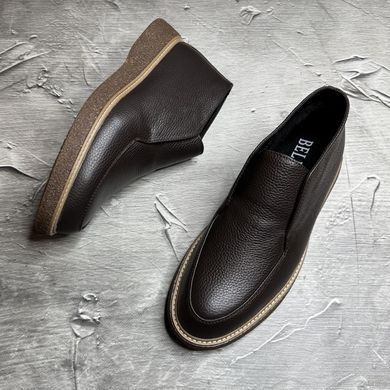 Шкіряні лофери U.Spirit Lux на хутрі коричневі розмір 42 1626/3 LUX brown-fl хутроbls-42 фото