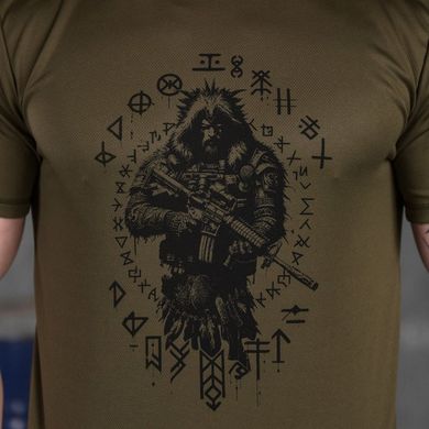 Потоотводящая мужская футболка Oblivion tactical Coolmax с принтом "Berserk" олива размер S buy85784bls-S фото