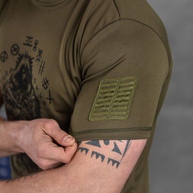 Потоотводящая мужская футболка Oblivion tactical Coolmax с принтом "Berserk" олива размер S buy85784bls-S фото