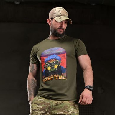 Потоотводная футболка Born of War с принтом Highway олива размер 2XL buy96908bls-2XL фото