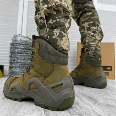 Кожаные мужские Ботинки Vaneda с мембраной и системой поглощения нагрузок / Легкие Берцы олива размер 40 15721bls-40 фото