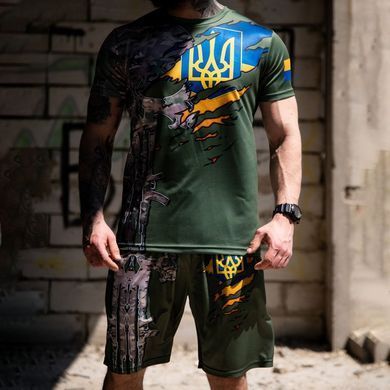 Тактичний комплект Sabotage Triod Футболка + Шорти зелений розмір 4XL buy92744bls-4XL фото
