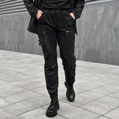 Жіноча Форма "Pobedov" Куртка на мікрофлісі + Штани - Карго / Демісезонний Костюм чорний розмір S pob875+760pxbls-S фото