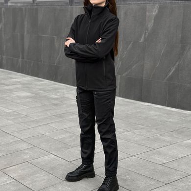Жіноча Форма "Pobedov" Куртка на мікрофлісі + Штани - Карго / Демісезонний Костюм чорний розмір S pob875+760pxbls-S фото