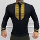 Вышитая мужская Рубашка на длинный рукав / Стильная льняная Вышиванка в черном цвете размер S 51314bls-S фото 2