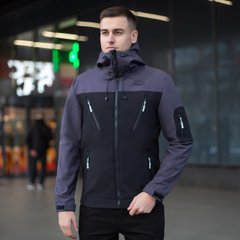 Демісезонна чоловіча Куртка з капюшоном Pobedov Korol’ Lev SoftShell на флісі сіра розмір S Вк(Р)00007bls-S фото