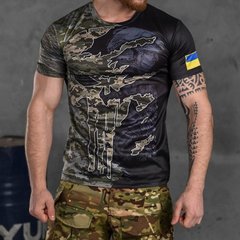 Потовідвідна чоловіча футболка з принтом "Punisher Saint Javelin" coolmax піксель та чорний розмір M buy85565bls-M фото