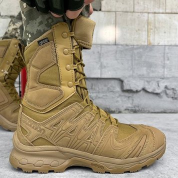 Мужские зимние Берцы Salomon Quest 4D Forces High GTX с Мембраной  койот размер 40 52353bls-40 фото