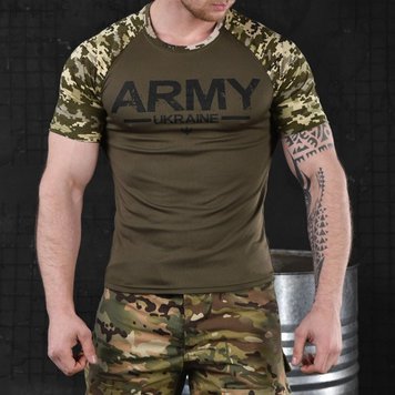 Потовідвідна чоловіча футболка Odin coolmax з принтом "Army two" олива піксель розмір M buy85606bls-M фото