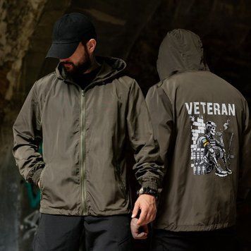 Вітрівка&nbsp;Born of War з принтом Veteran олива розмір S buy97065bls-S фото