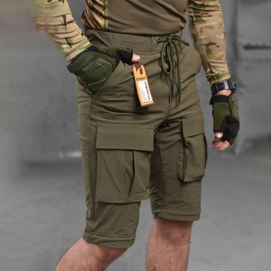 Чоловічі Штани-Шорти Combat з гумкою в поясі / Брюки Трансформери олива розмір S buy87165bls-S фото