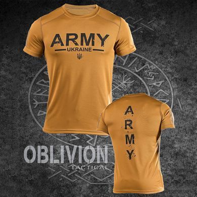 Потовідвідна футболка Oblivion Tactical з принтом Army койот розмір S buy87192bls-S фото