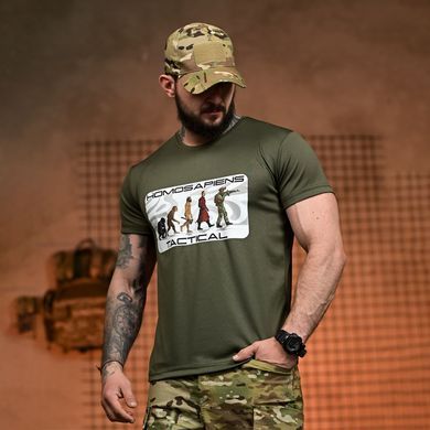 Потовідвідна футболка Selion з принтом Homosapiens Tactical олива розмір M buy96242bls-M фото