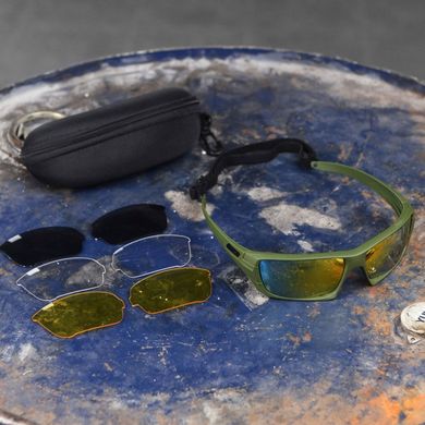 Защитные очки Rollbar с четырьмя сменными линзами и чехлом олива универсальный размер buy86974bls фото