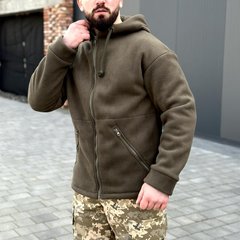 Чоловіча флісова куртка з капюшоном хакі розмір S for00949bls-S фото