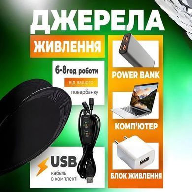 Електричні устілки з підігрівом від USB-порту чорні One Size buy13624bls фото