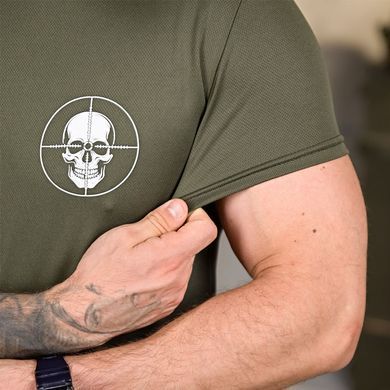 Потовідвідна футболка One Shot з принтом на грудях та спині олива розмір M buy93136bls-M фото