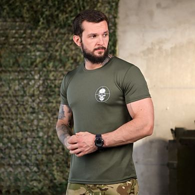 Потовідвідна футболка One Shot з принтом на грудях та спині олива розмір M buy93136bls-M фото