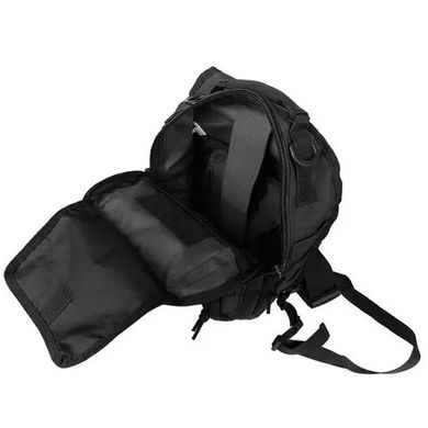 Рюкзак однолямковий 9 л Mil-Tec з кріпленням Molle чорний розмір 30х22х13 см bkr14059102bls фото