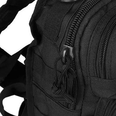 Рюкзак однолямковий 9 л Mil-Tec з кріпленням Molle чорний розмір 30х22х13 см bkr14059102bls фото