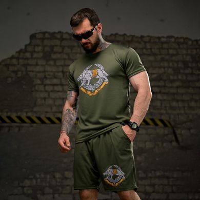 Тактичний комплект ССО з принтом Іду на Ви Футболка + Шорти олива розмір M buy92989bls-M фото