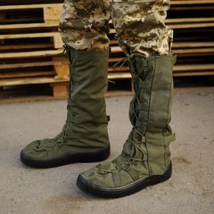 Высокие утепленные Бахилы с системой шнуровки / Водонепроницаемые защитные Гамаши на обувь олива размер 39-42 kib1308bls-39-42 фото