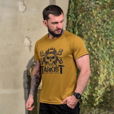 Потоотводная футболка Танкист с принтом на груди и спине койот размер S buy92830bls-S фото