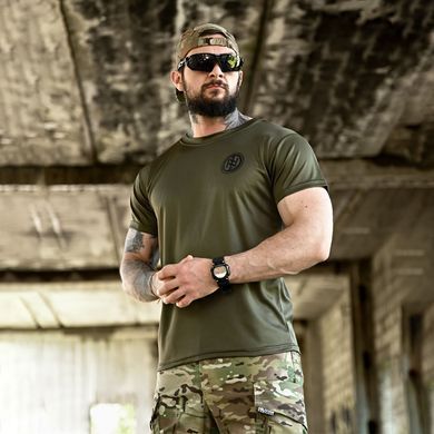 Потовідвідна футболка Born of War з принтом Viking Brano олива розмір S buy96443bls-S фото