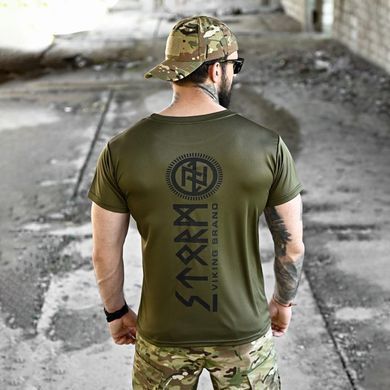 Потовідвідна футболка Born of War з принтом Viking Brano олива розмір S buy96443bls-S фото