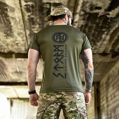 Потовідвідна футболка Born of War з принтом Viking Brano олива розмір S buy96443bls-S фото