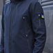 Плотная мужская Куртка с капюшоном Pobedov Motive SoftShell + шеврон "Флаг Украины" в комплекте синяя размер L  OWku1 366nvbls-L фото 3