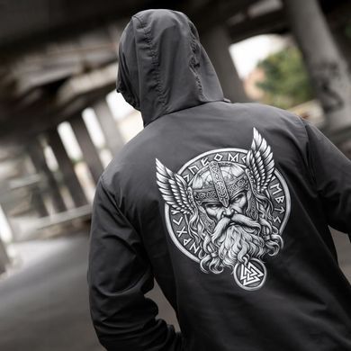 Вітрівка&nbsp;Born of War з принтом Odin чорна розмір S buy97368bls-S фото