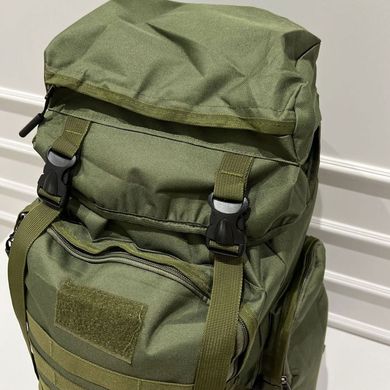 Рюкзак 70л с липучкой для шевронов олива размер 70х16х35 см  ws98912bls фото