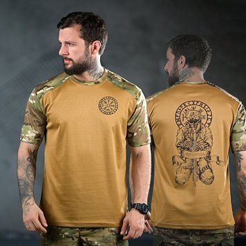 Потоотводная футболка Combo Руны с принтом на груди и спине койот размер S buy93192bls-S фото