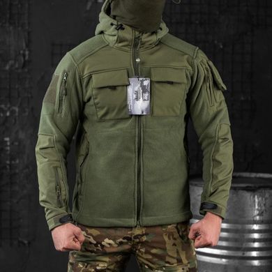 Чоловіча флісова Куртка із вставками Softshell олива розмір 4XL buy83293bls-4XL фото