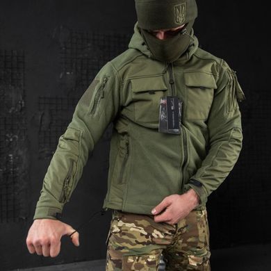 Чоловіча флісова Куртка із вставками Softshell олива розмір 4XL buy83293bls-4XL фото