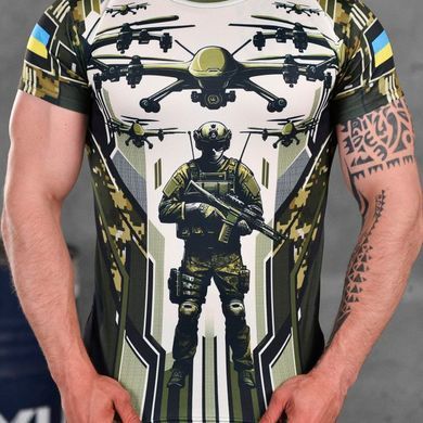 Потовідвідна футболка Oblivion Tactical Coolmax з принтом Drone олива розмір XL buy87399bls-XL фото