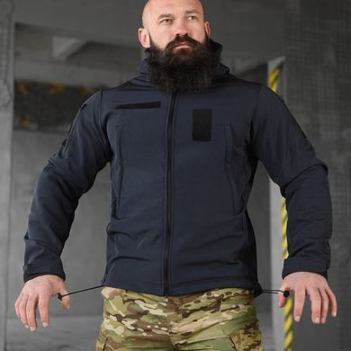 Тактическая куртка с капюшоном Softshell на флисе синяя размер S 12795bls-S фото
