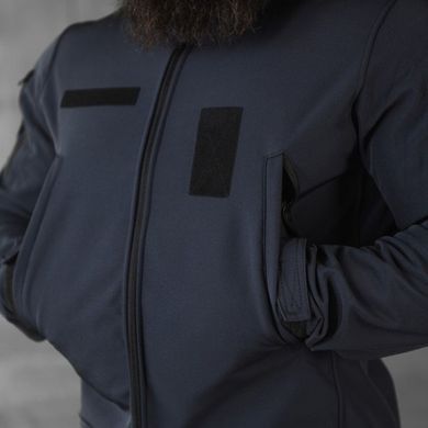 Тактическая куртка с капюшоном Softshell на флисе синяя размер S 12795bls-S фото