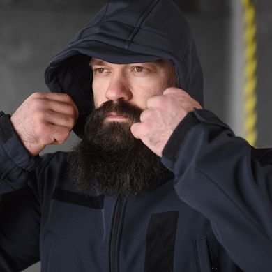 Тактическая куртка с капюшоном Softshell на флисе синяя размер S 12795bls-S фото