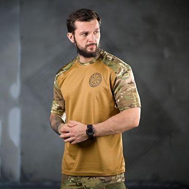 Потовідвідна футболка Combo Руни з принтом на грудях та спині койот розмір S buy93192bls-S фото