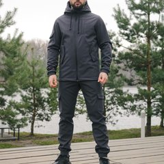 Утепленный мужской Костюм Intruder Softshell / Водоотталкивающий Комплект Куртка с капюшоном + Брюки серый размер S 1610635561bls-S фото